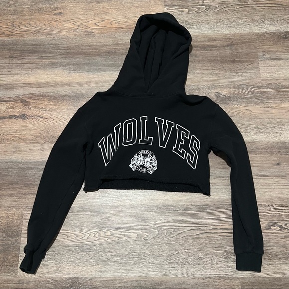 Darc Sport Tops - Darc Sport Black Wolves Woman’s Cropped Hoodie wolves club XS 474 of 500
